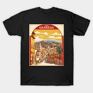 Granada Spain Travel Tourism Retro Vintage T-Shirt